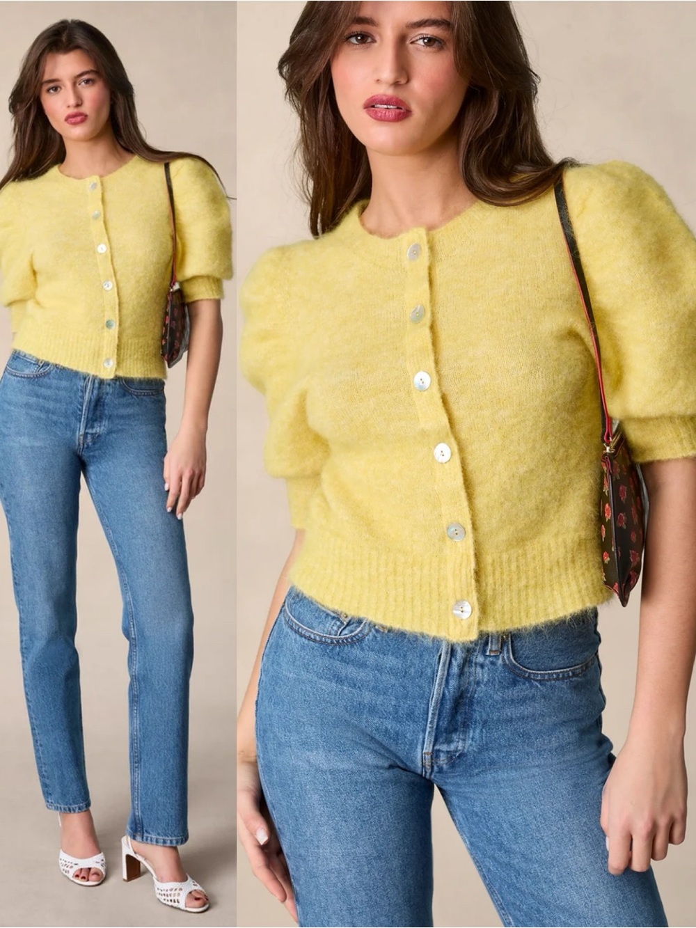 Rouje Leonie Mohair Cardigan Sweater Top